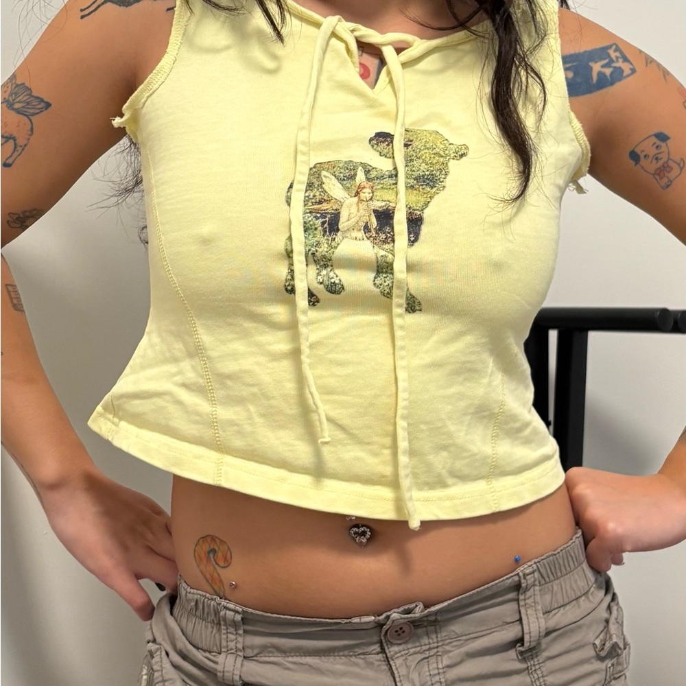Yellow Graphic Women's Top